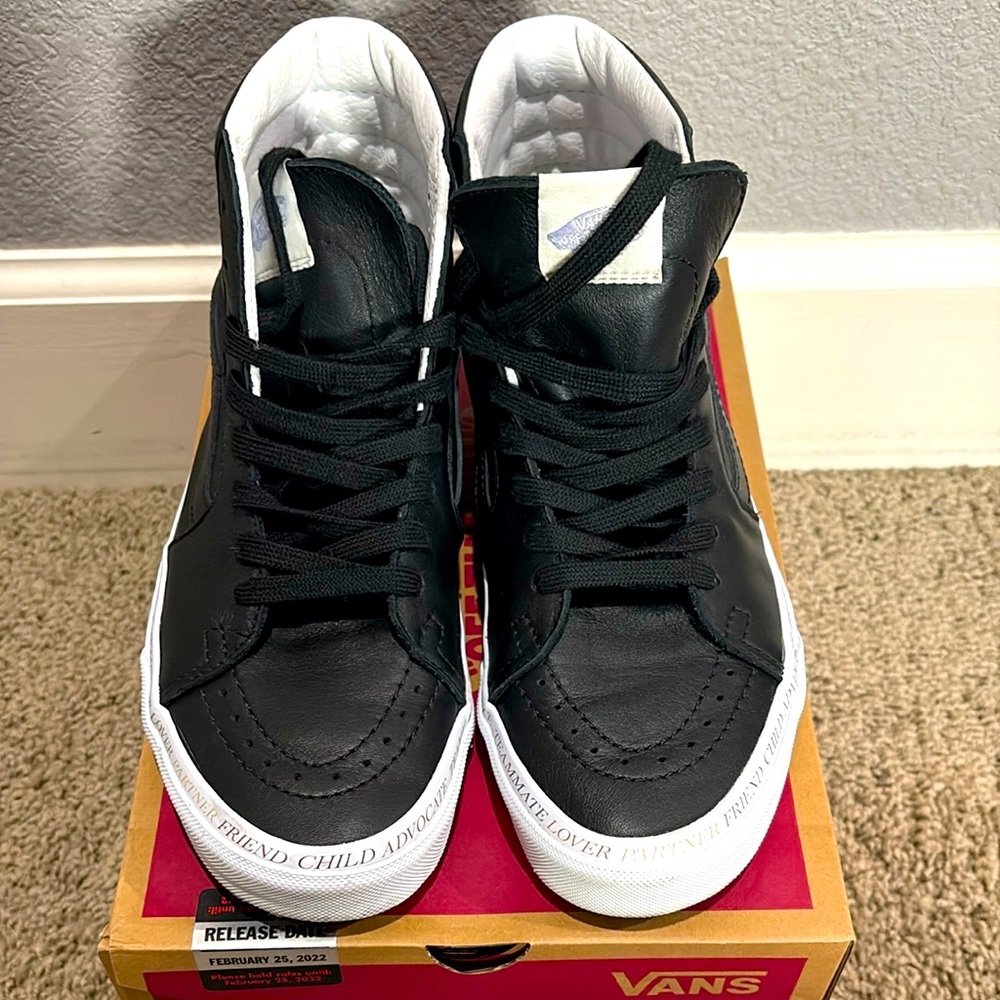 Vans unique leather high top.
